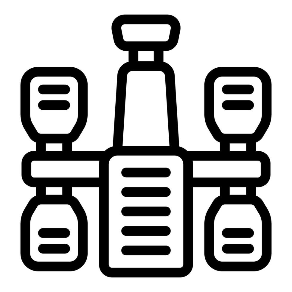 Black and white line art of a satellite icon, simple and clear for design use vector