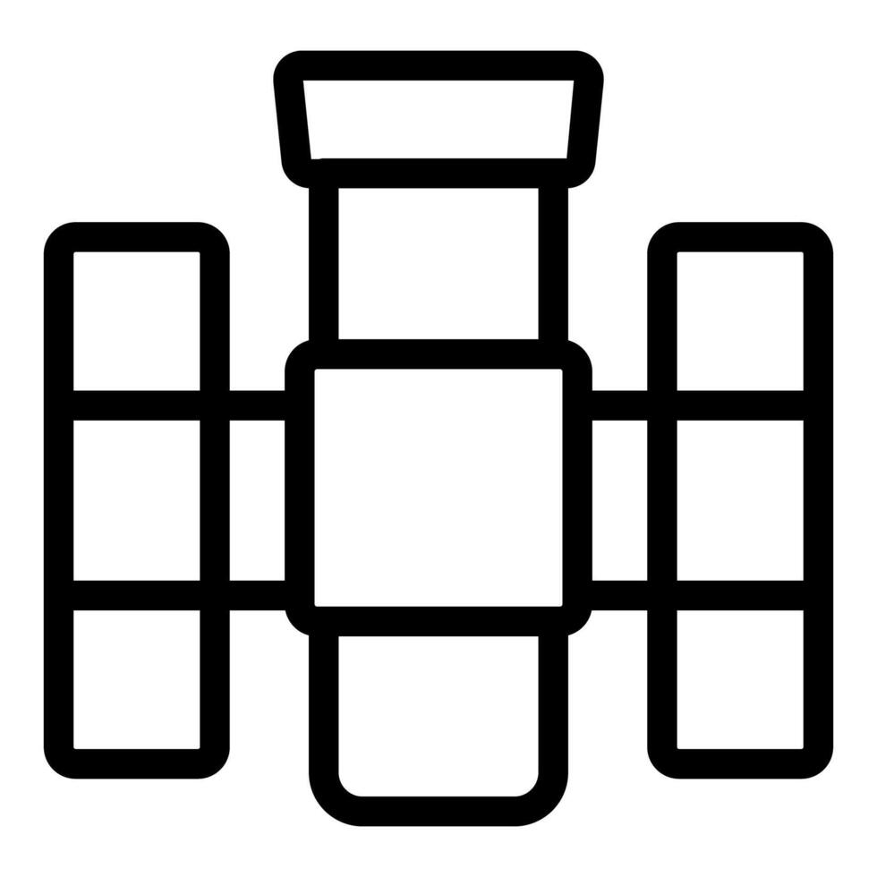 Black and white satellite icon vector