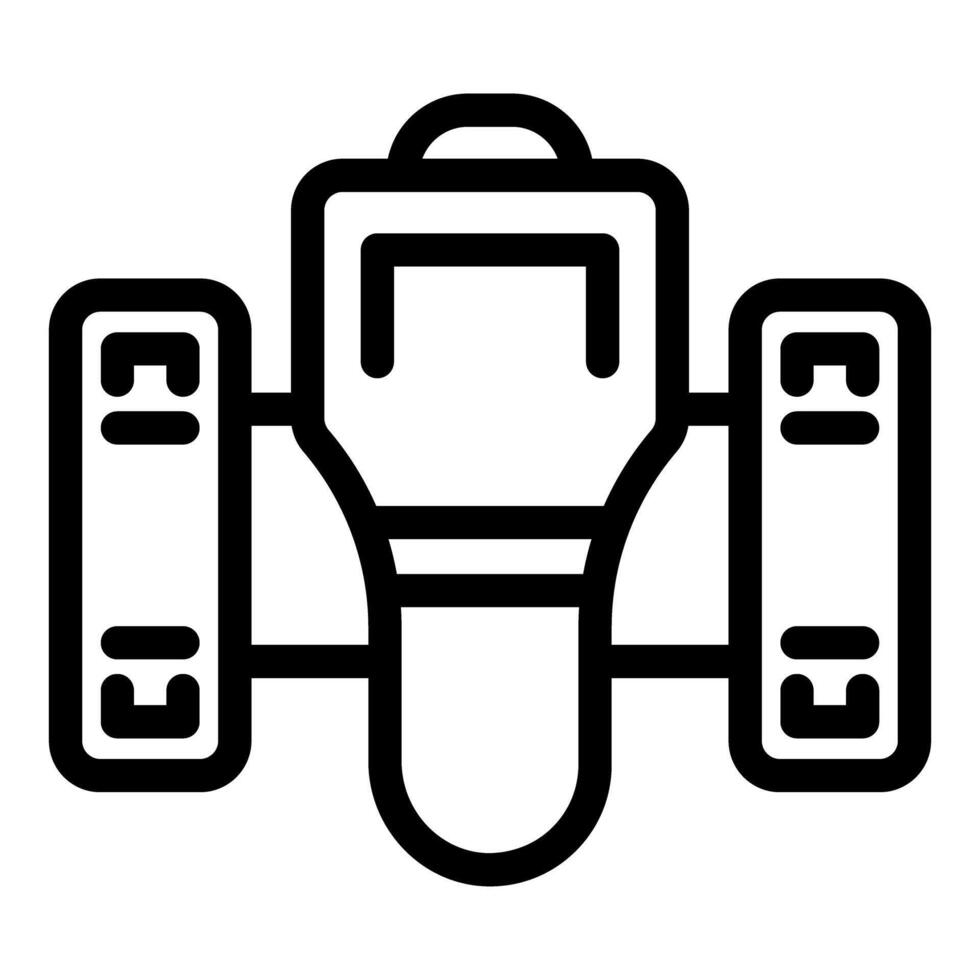 Black and white line art of a satellite icon, suitable for various design uses vector