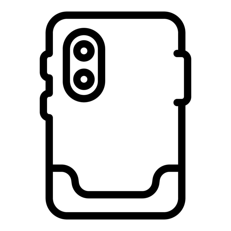 Black outline icon of a smartphone case suitable for app and web usage vector