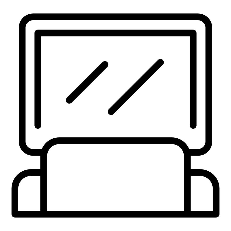 Black and white line art of a laptop icon, perfect for techthemed projects vector