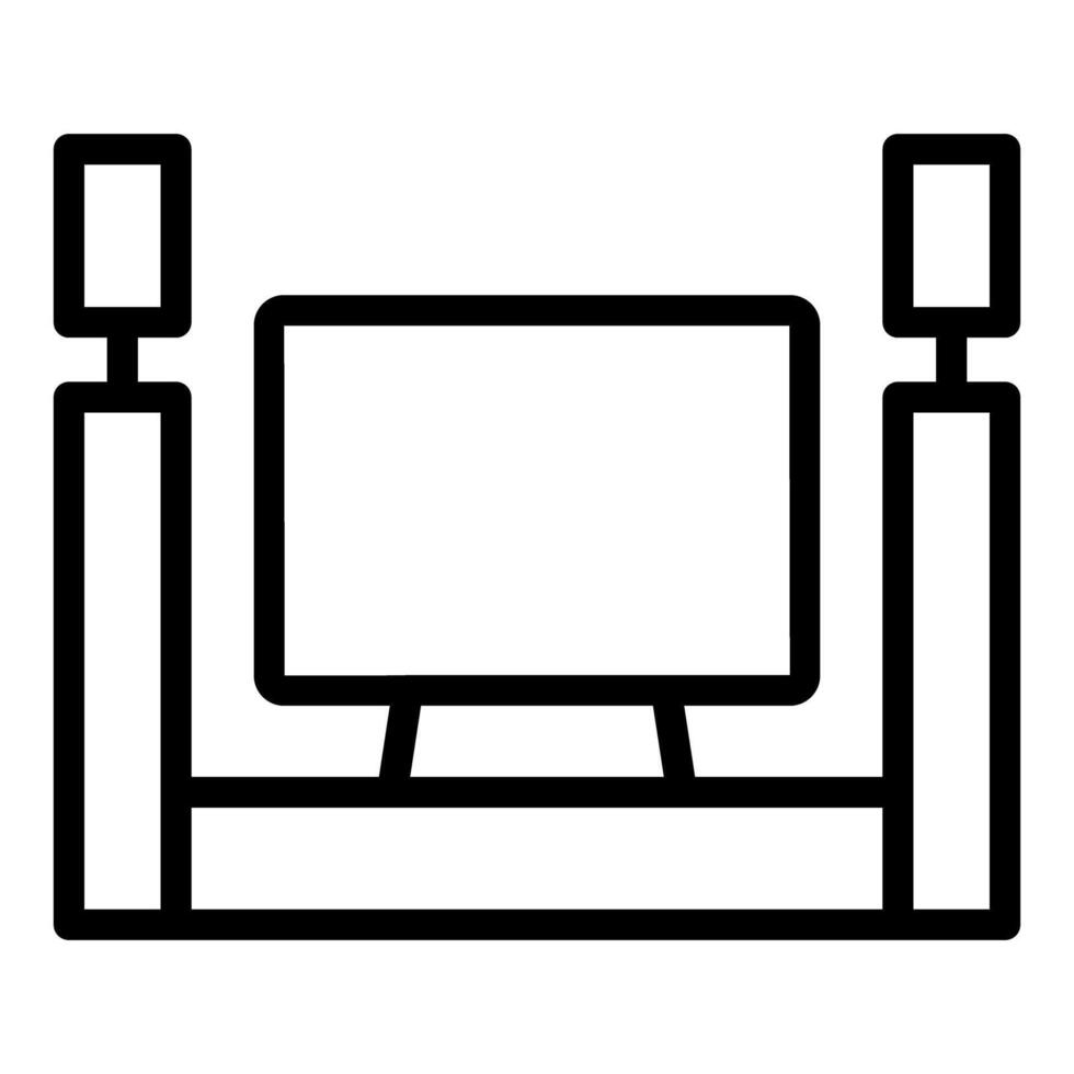 Simplified line art of a computer setup vector