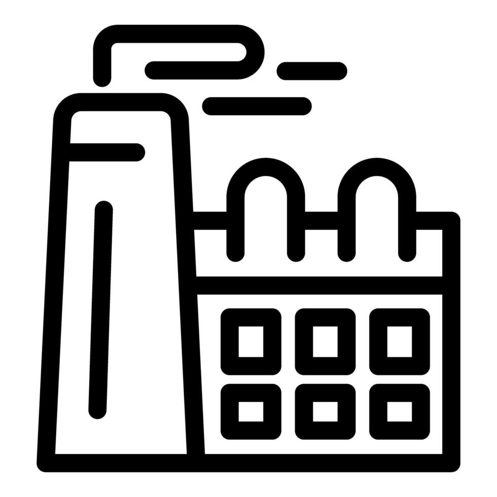 Industrial factory icon with smokestack vector