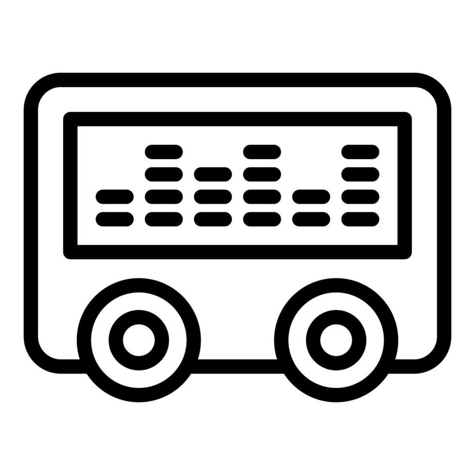 Black and white icon of a bus vector