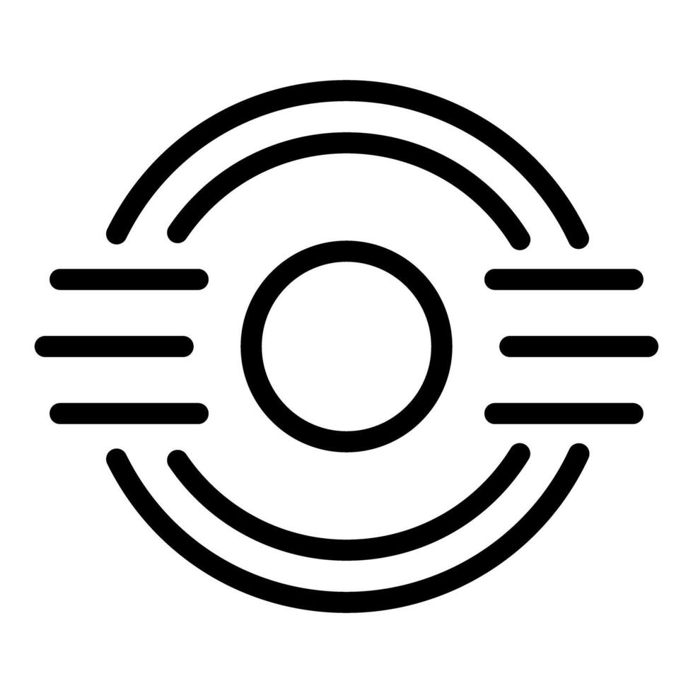 Black line icon of abstract sun design vector