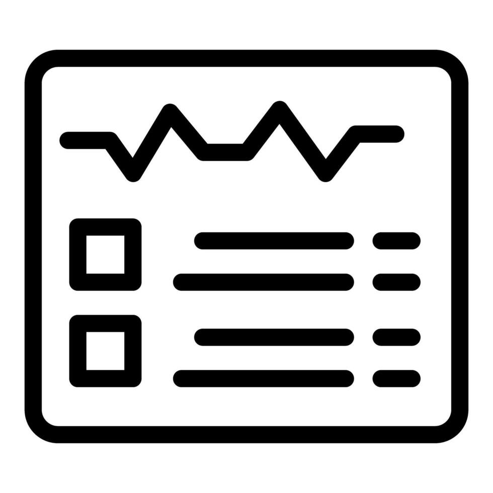Black and white business report icon vector