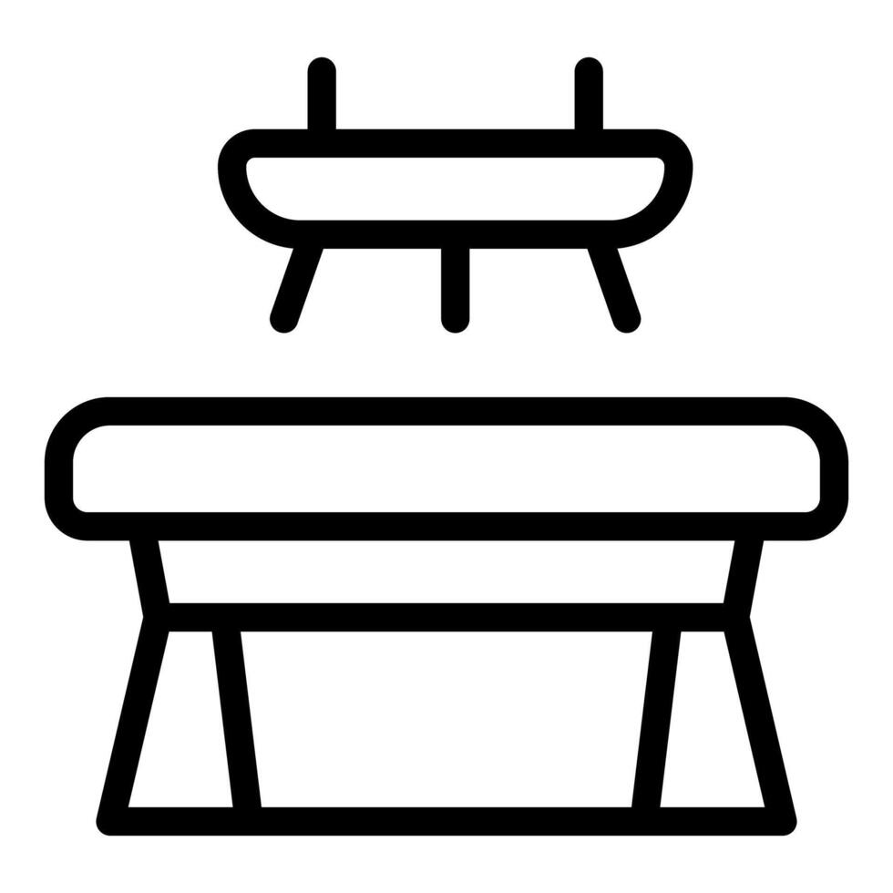 Gymnastics equipment icons pommel horse and vault vector