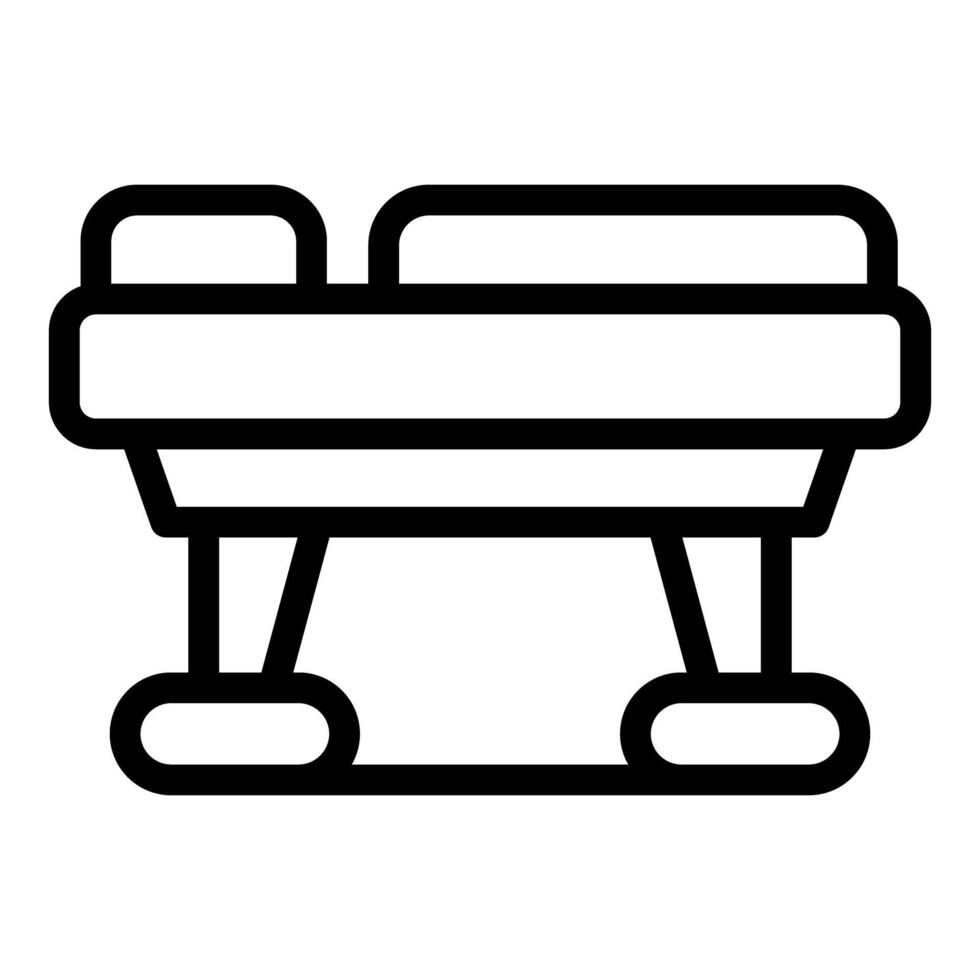 Black and white icon of a gym bench vector