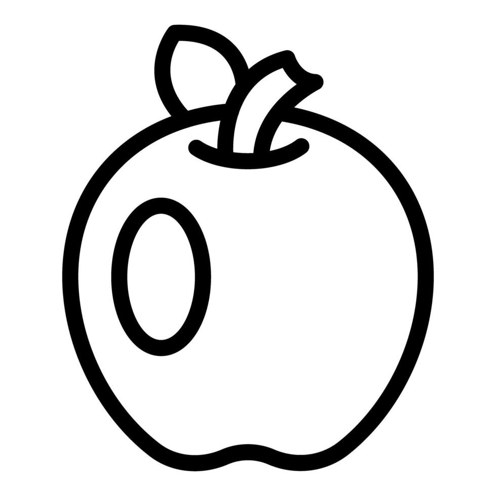 Simplistic black and white apple illustration vector