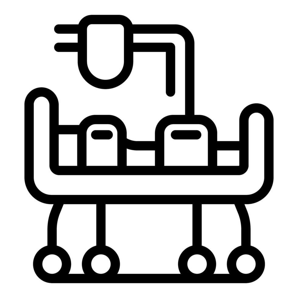 Cartoon space rover line icon vector
