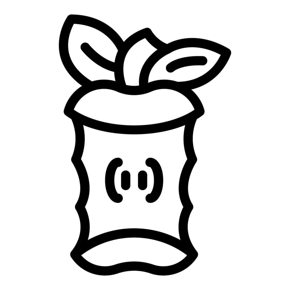Black and white apple juice box line art vector