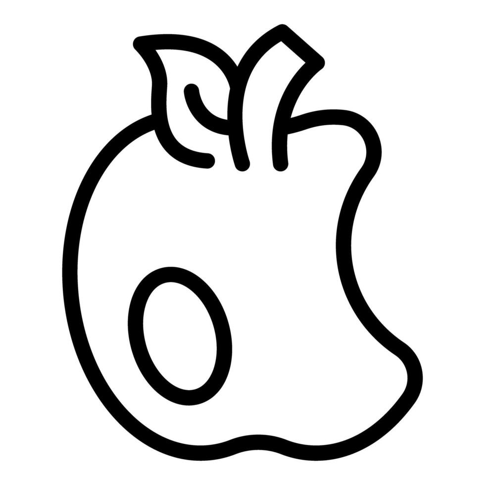 Cartoon apple with bite illustration vector