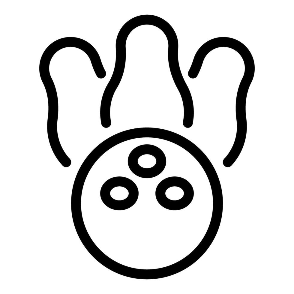 Bowling ball and pins icon vector