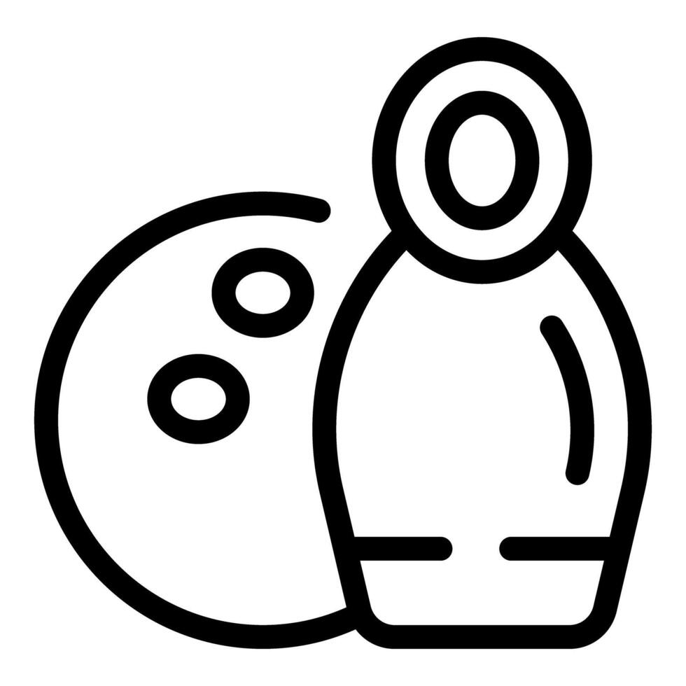 icon of bowling ball and pin vector