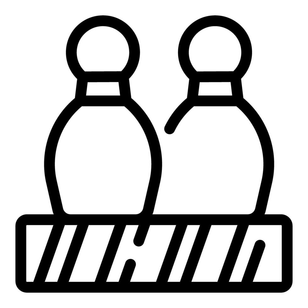 Black and white bowling pins icon vector
