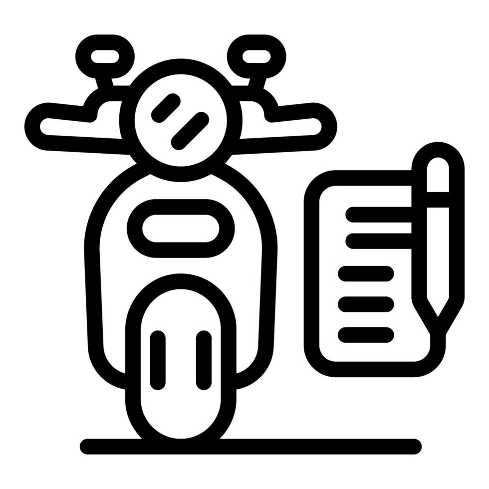 Delivery scooter icon with clipboard illustration vector