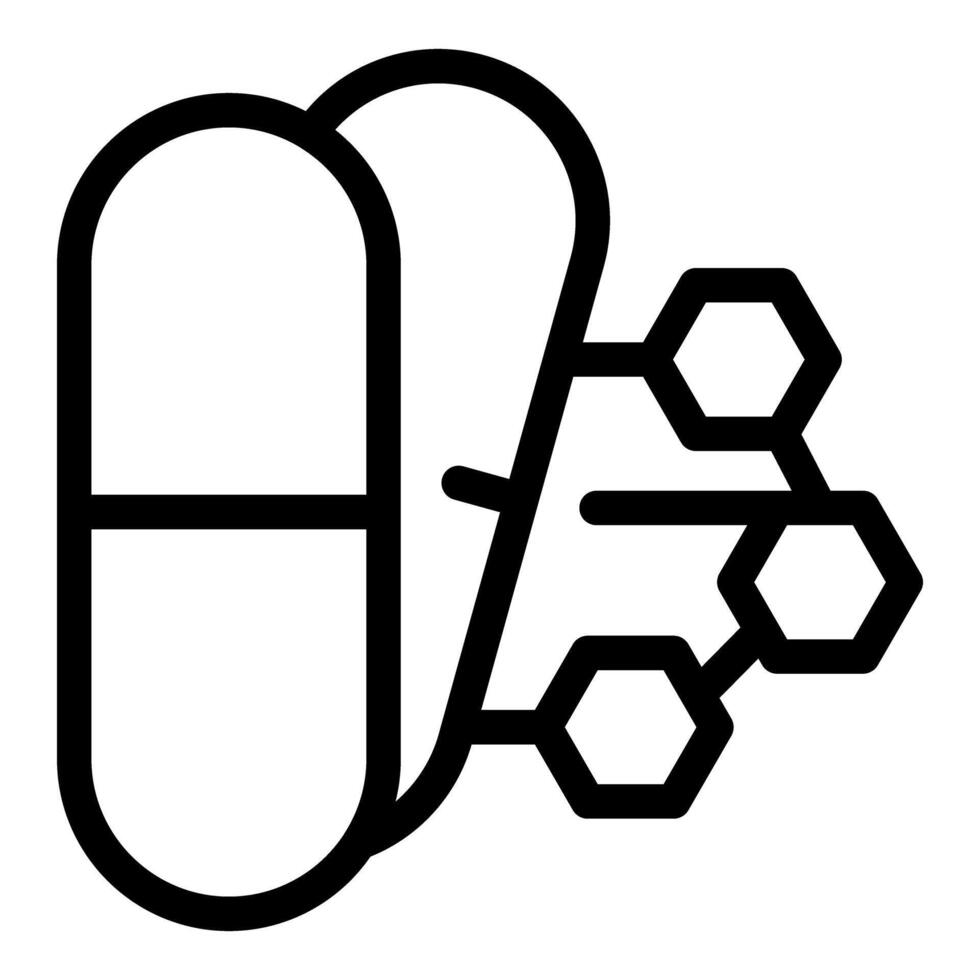 Capsule pill and honeycomb icon vector
