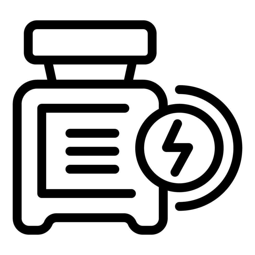 Protein supplement icon with energy symbol vector