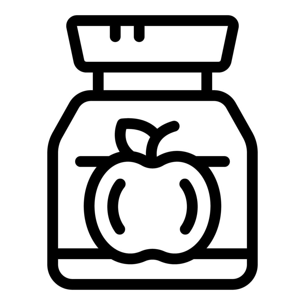 Apple jam jar line icon vector