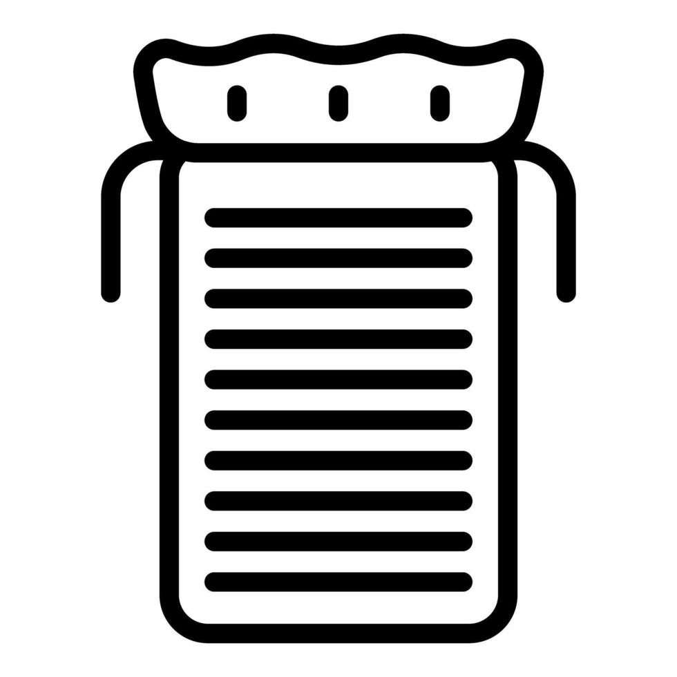 Black and white icon of a trash bag vector