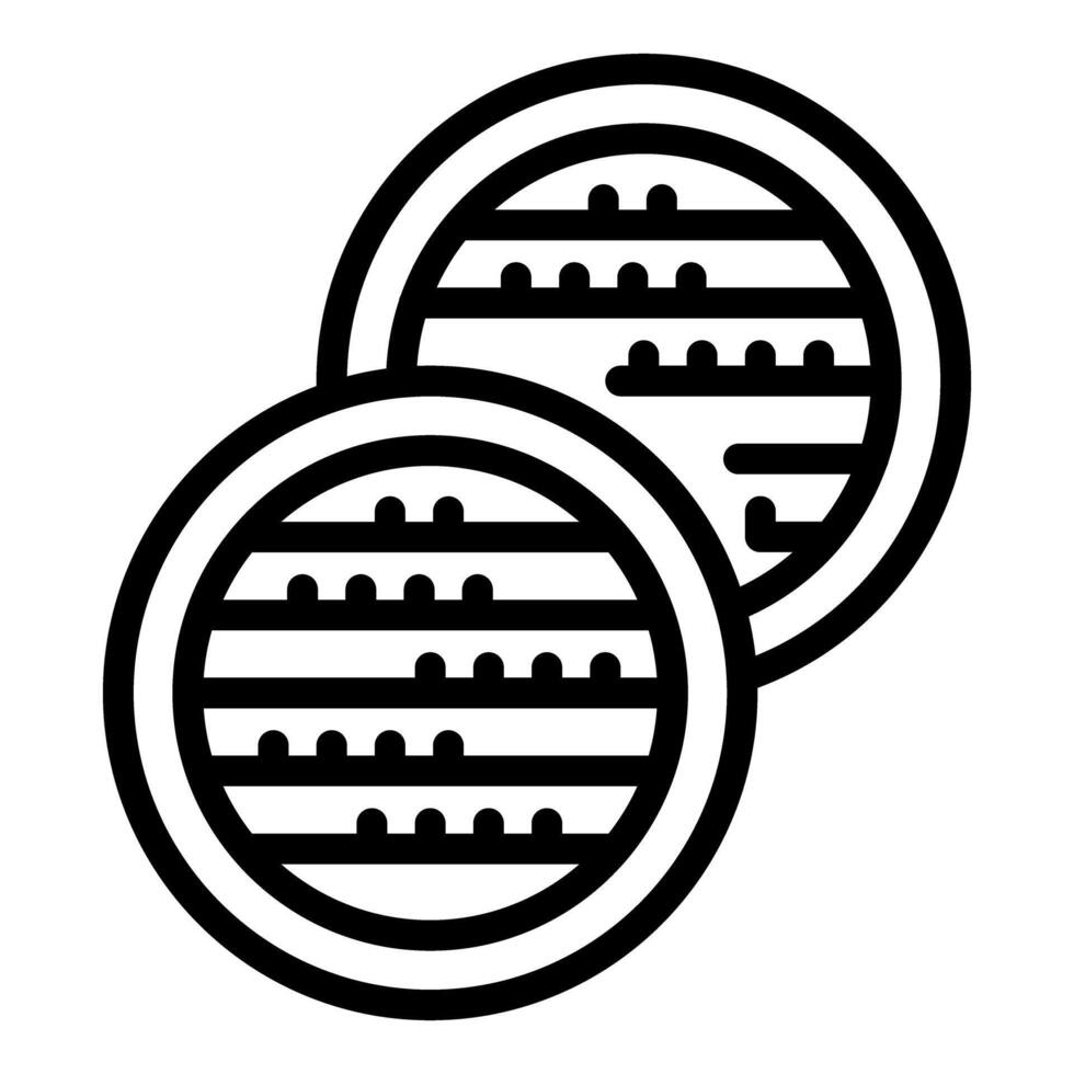 Black and white icon of stacked coins vector