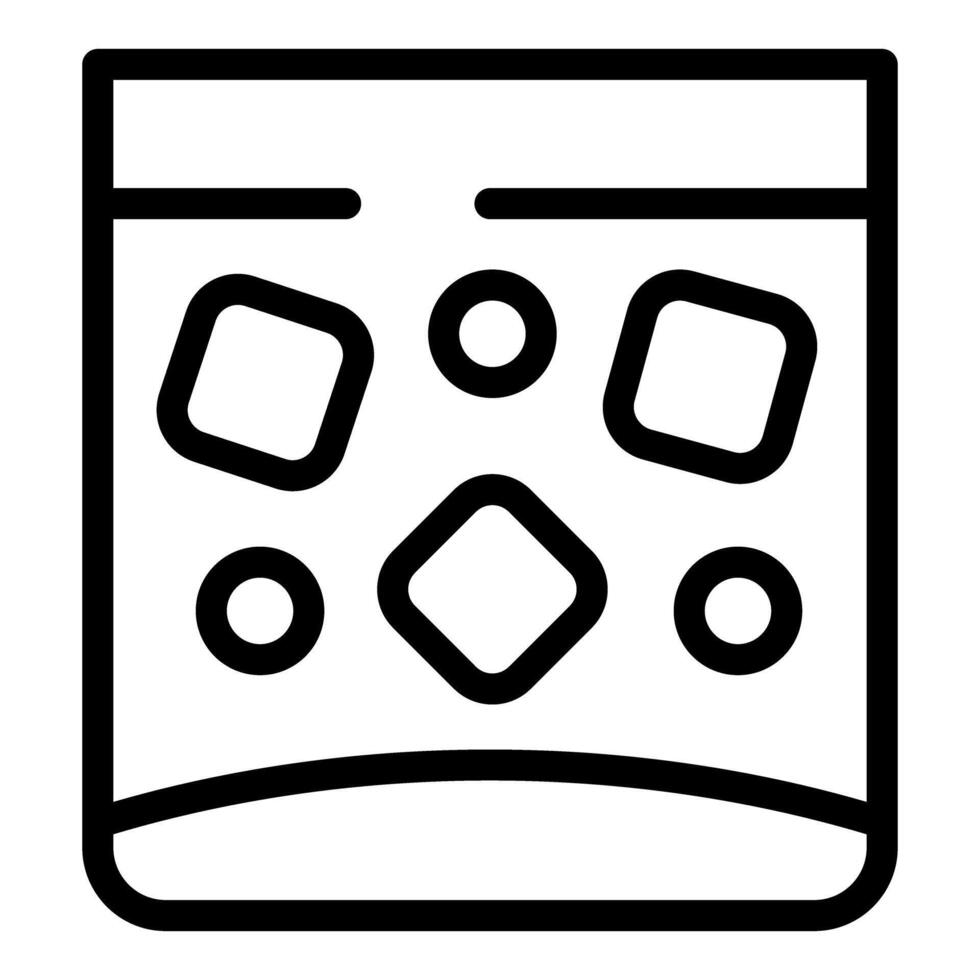 Glass of iced drink line icon vector
