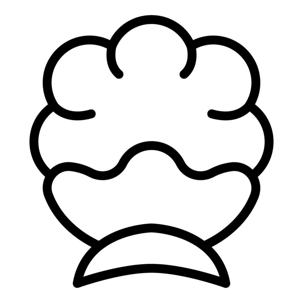 Simple black line art of a chef's hat for logos and culinary designs vector