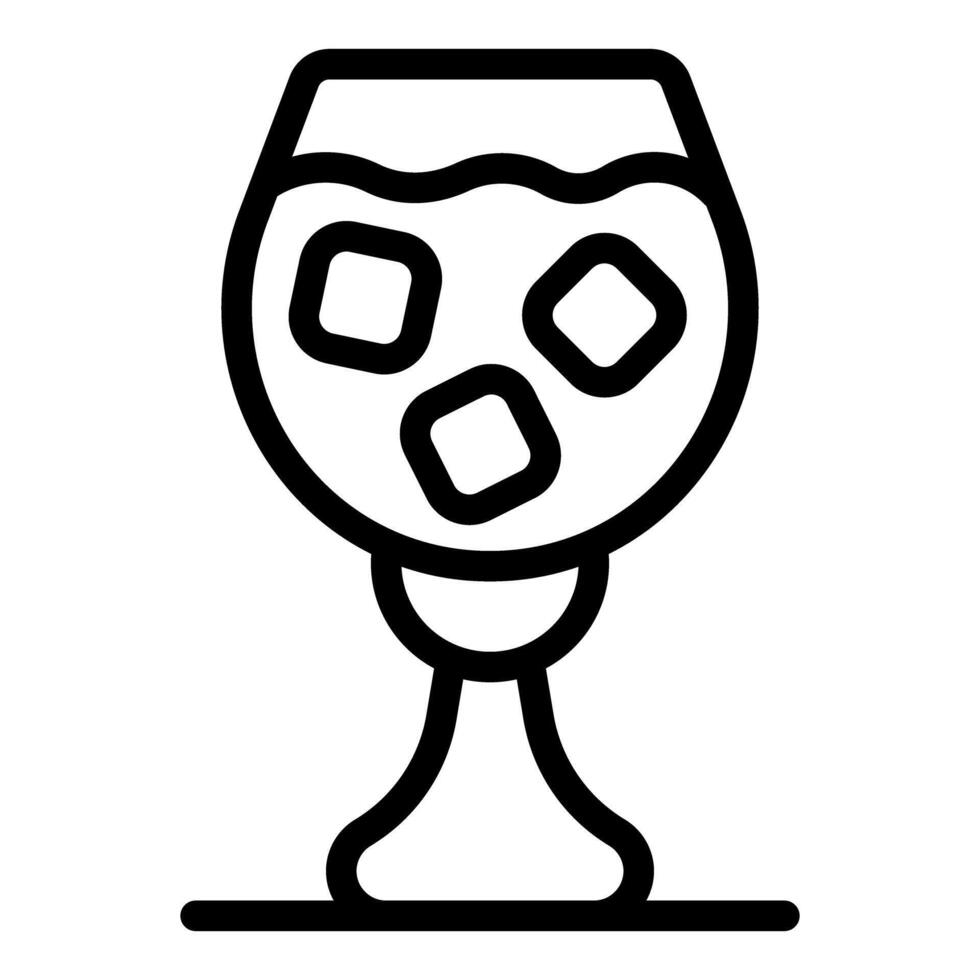 Handdrawn whiskey glass with ice cubes vector