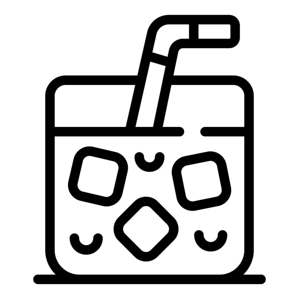 Refreshing iced drink line icon vector