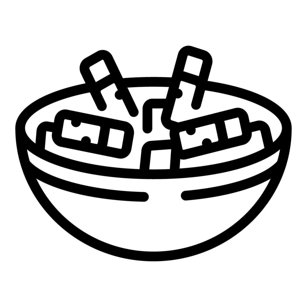 Bowl of sugary cereal line art vector