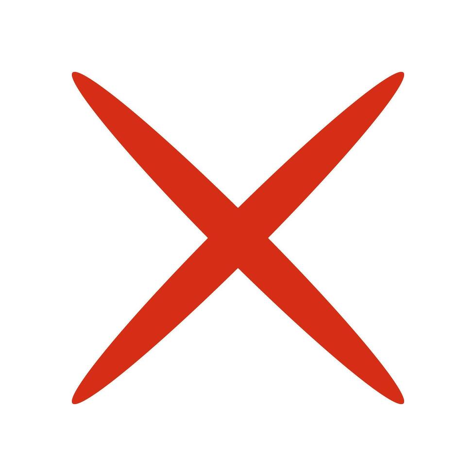 Cross mark. Rejection icon. vector