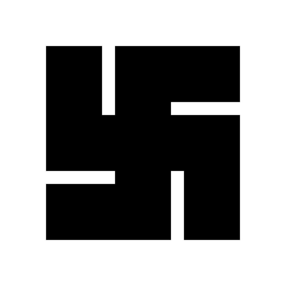 Swastika Silhouette icon. Hinduism symbol. vector