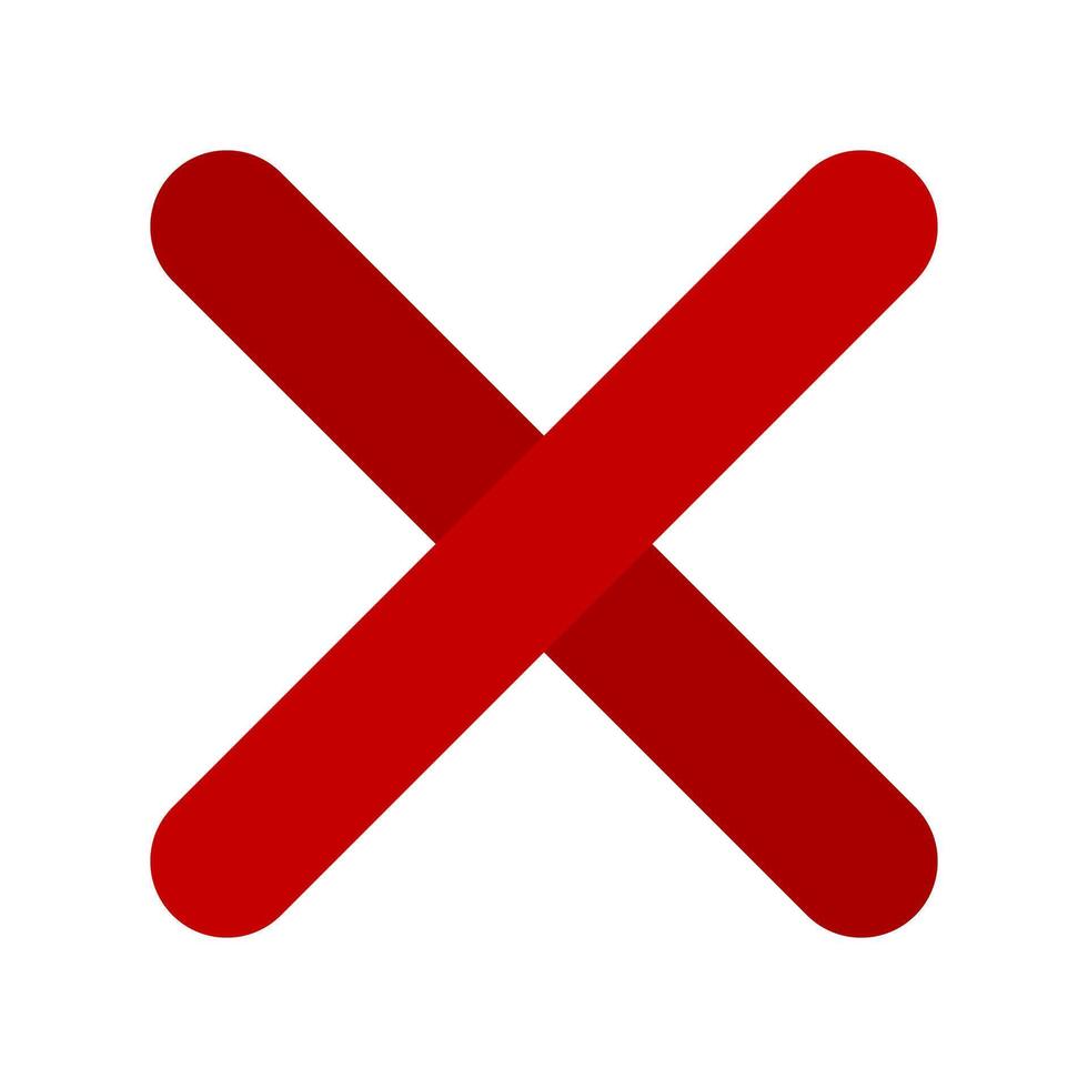 Modern cross mark icon. vector