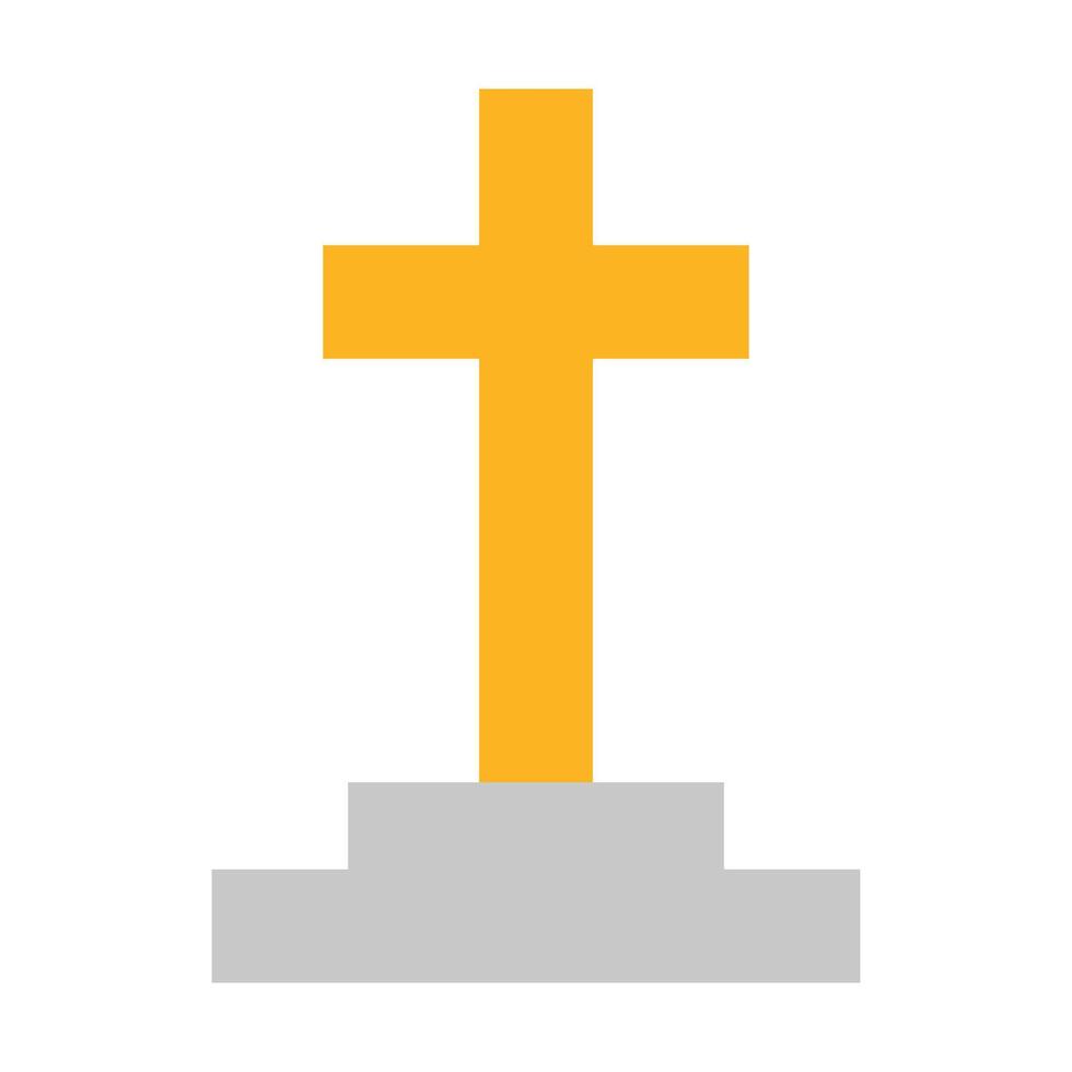 Modern Christian grave icon. vector