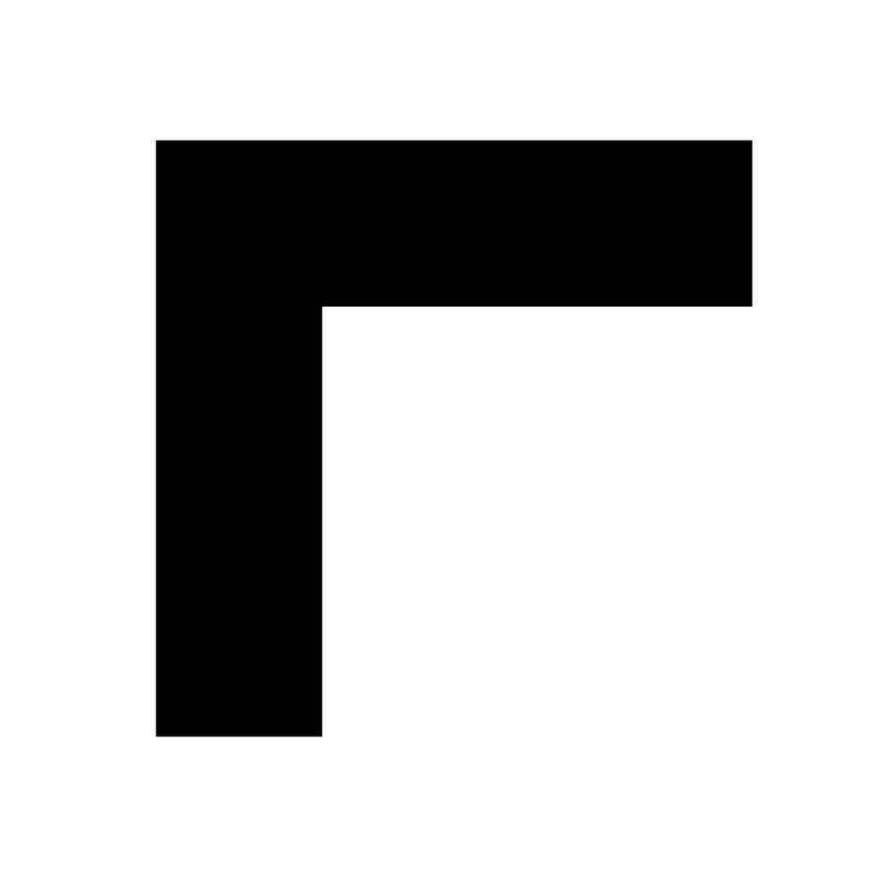 Simple corner silhouette icon. Right angle. vector