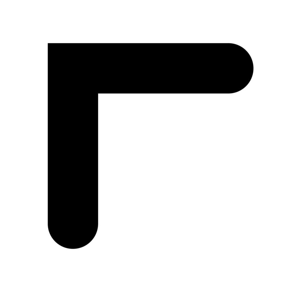 Corner silhouette icon. 90 degree angle. vector