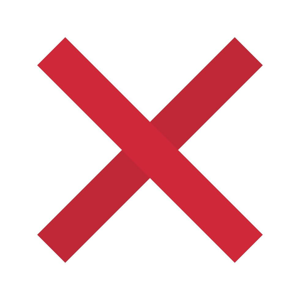Modern cross mark icon. Prohibition and regulation. vector