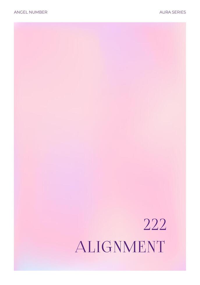 Modern abstract print with angel numbers 222 and light pink gradient aura, colorful and bright poster, printable poster templates ready layout, trendy collection. New fresh trendy design banner vector