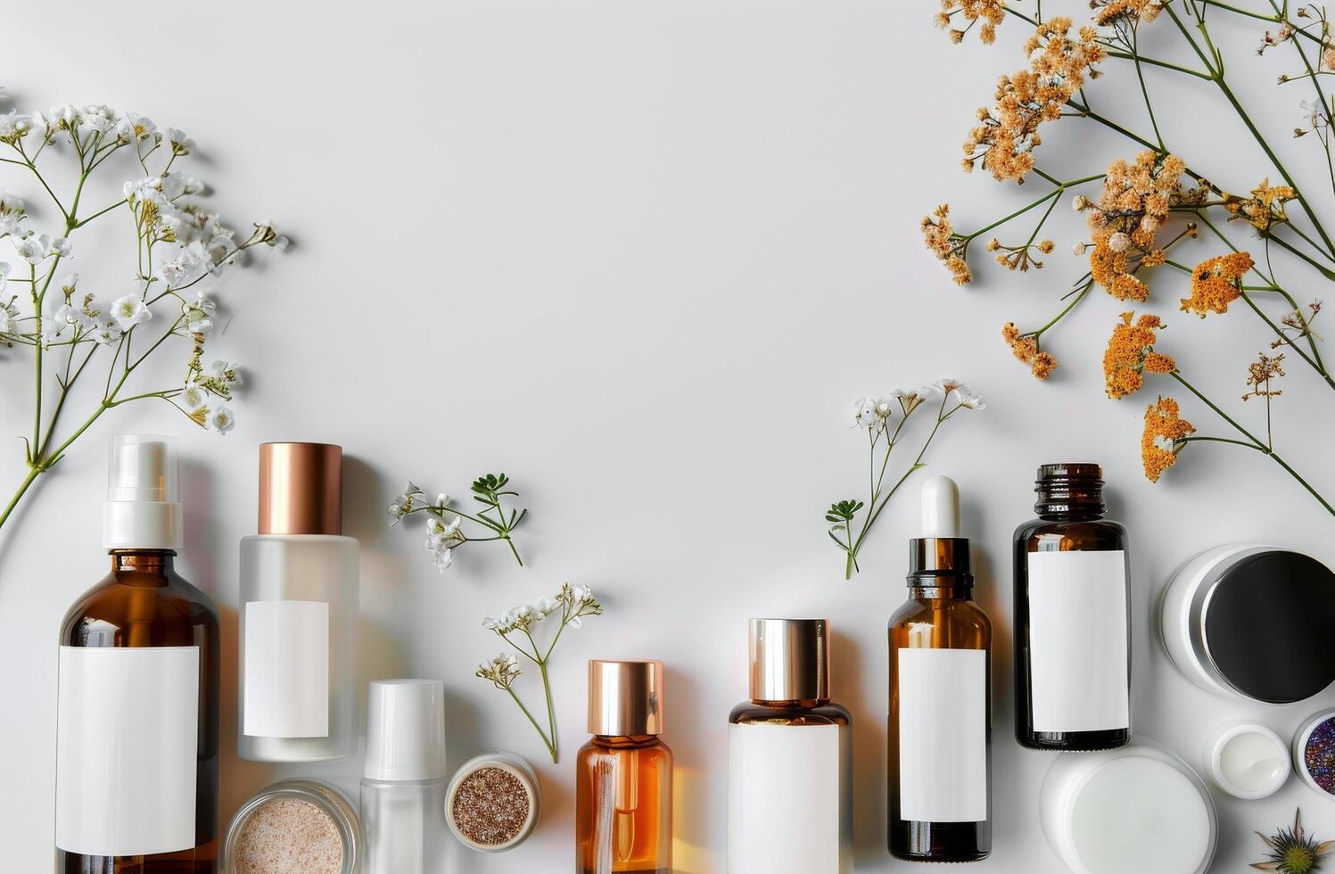 Assorted Skin Care Products Displayed Together photo
