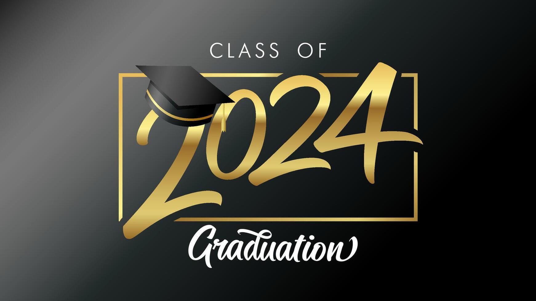 Class of 2024 Congratulations greeting card concept vector