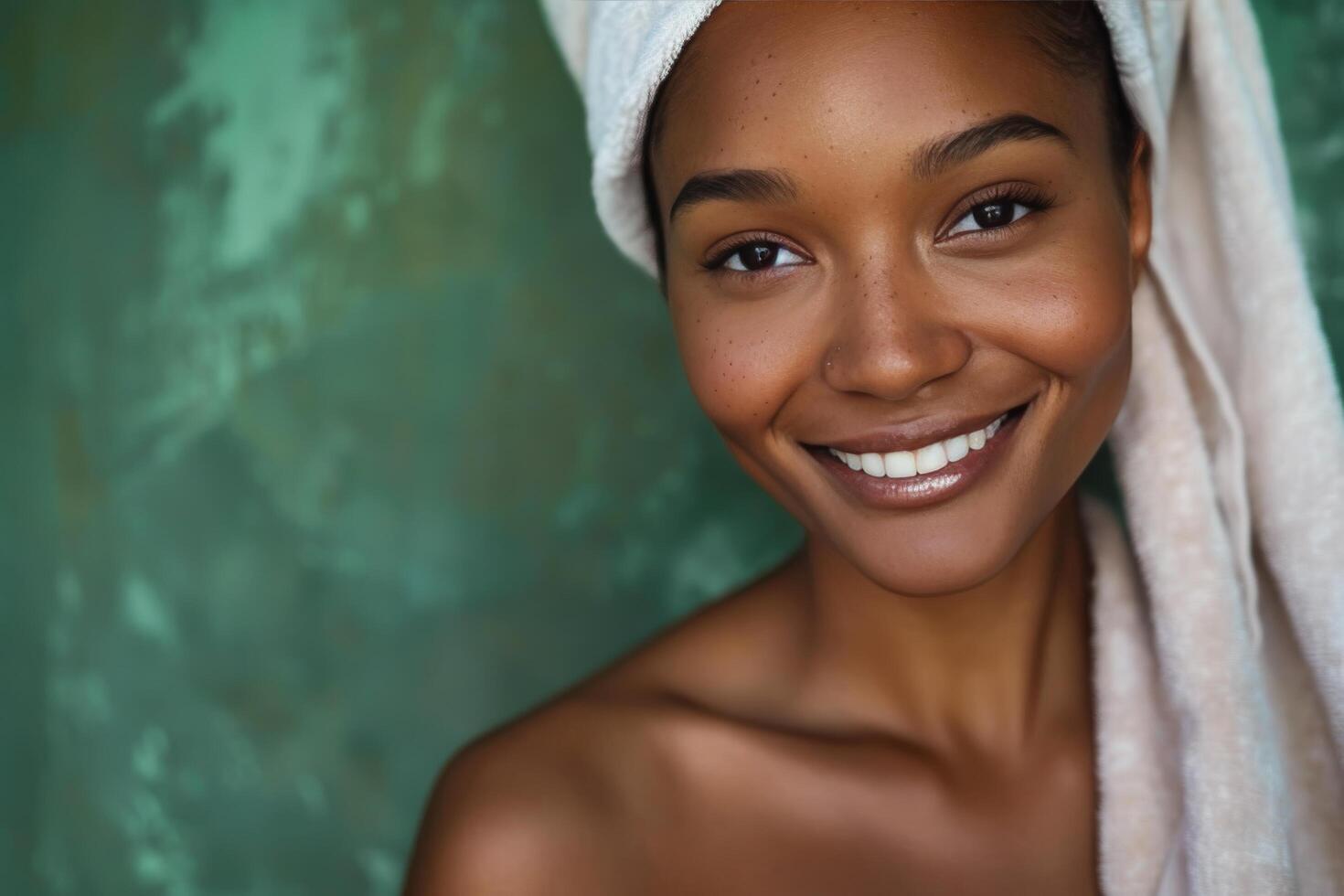 Woman Drying Hair With Towel photo