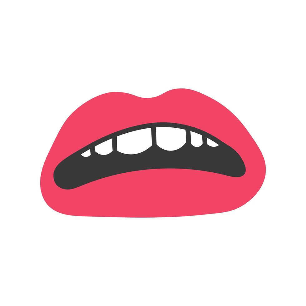 Sad Lips Mouth facial expression with Teeth vector
