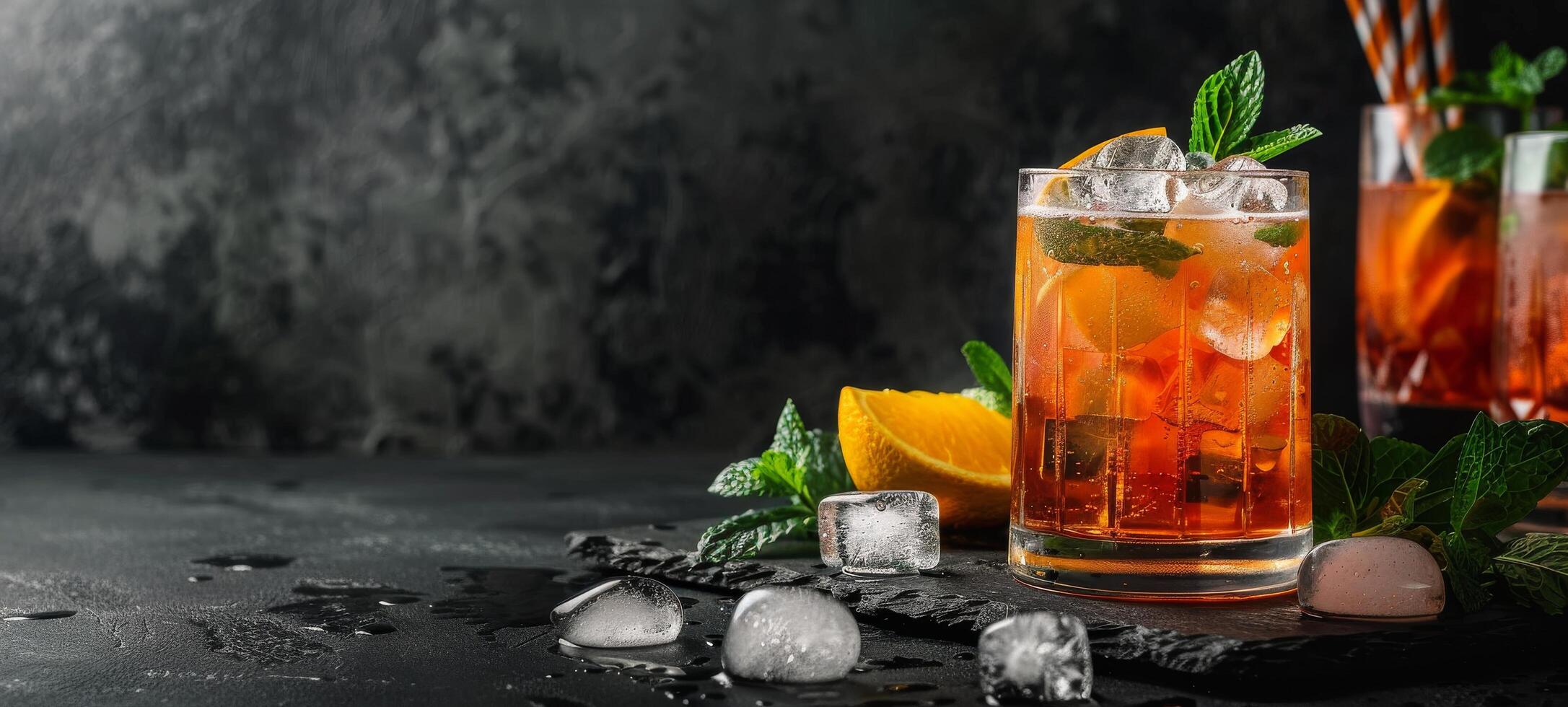 Three Glasses Filled With Different Types of Drinks photo