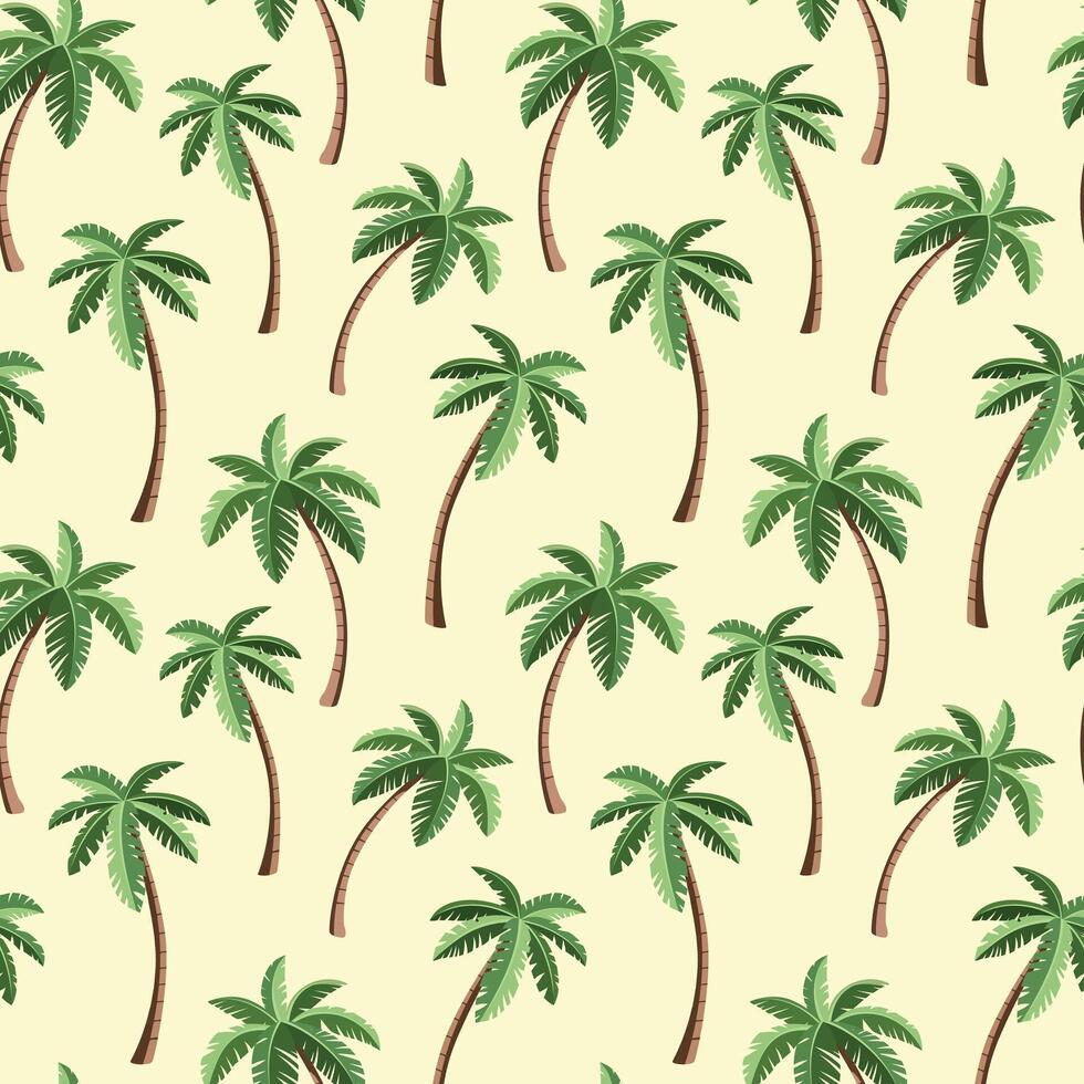 Cartoon tropical palms. Seamless pattern. Graphic design for wallpaper, textile, print. vector