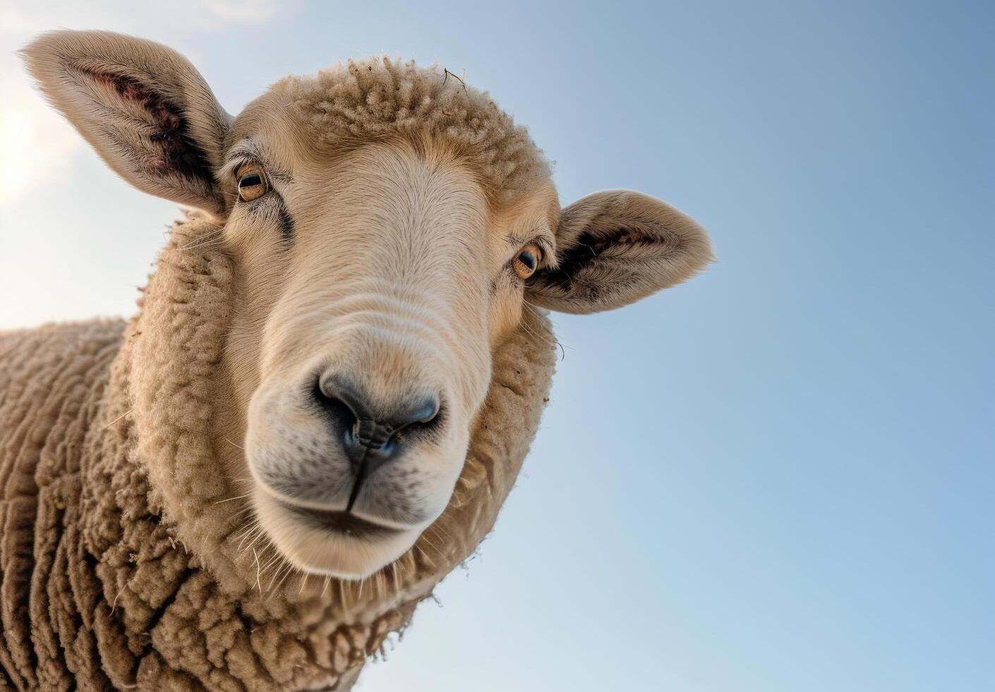 Curious Sheep Looking at Camera photo