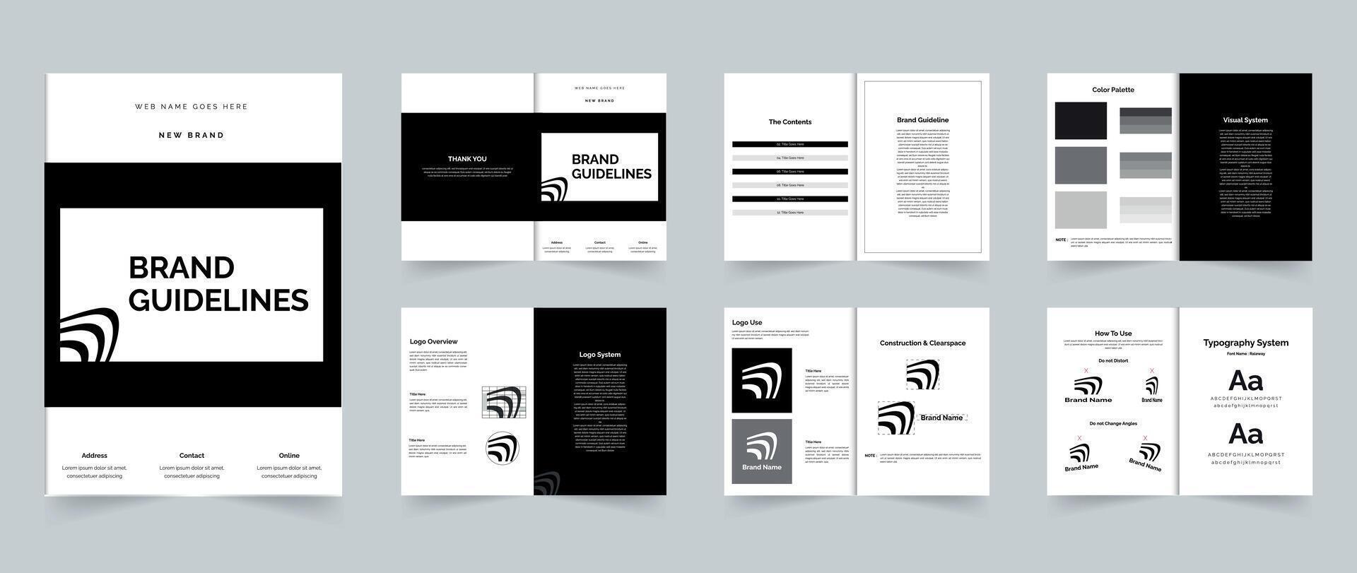 Modern Brand guidelines template design or brand identity or brand manual vector