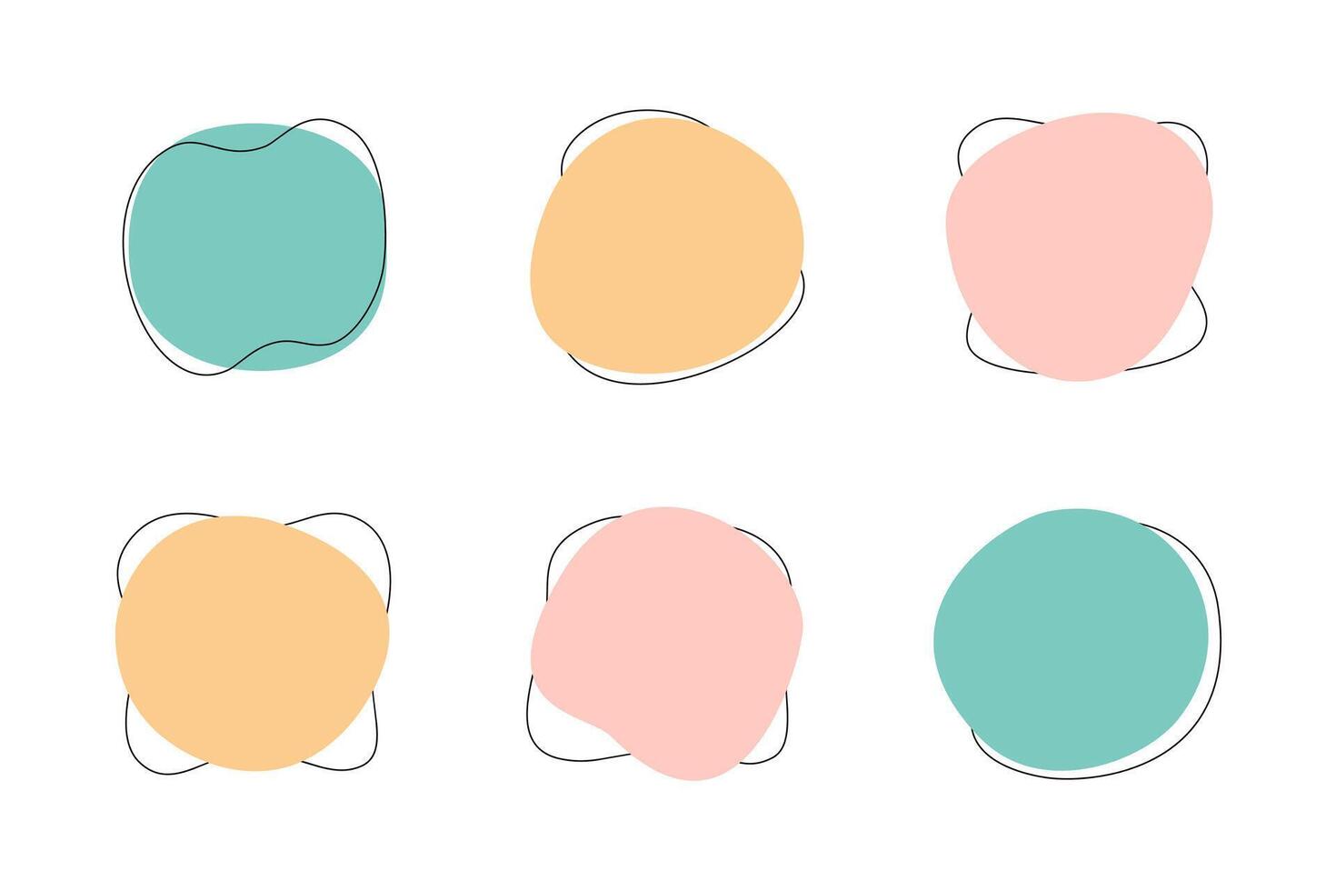 Color liquid blob shapes, pastel organic random forms, fluid silhouette, simple smooth ink stain. Highlight for social media stories vector