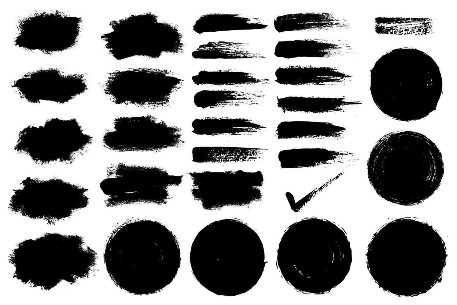 Paint grunge text boxes. Grunge brush stroke element design vector