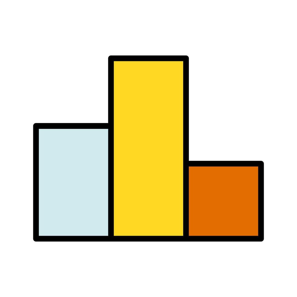 Bar chart set icon. Three vertical bars, yellow, blue, orange, data visualization, statistics, analysis, business, presentation, graph. vector