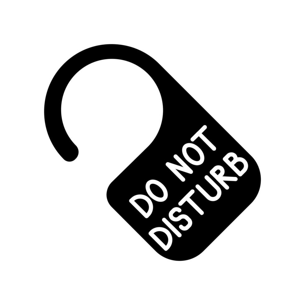 Do not disturb sign icon. Blue door hanger, hotel privacy, quiet room, no interruption, rest, relaxation, silence. vector